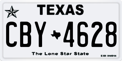 TX license plate CBY4628