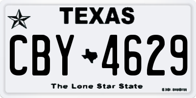 TX license plate CBY4629