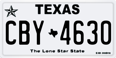 TX license plate CBY4630