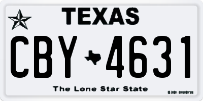 TX license plate CBY4631