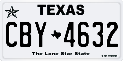 TX license plate CBY4632