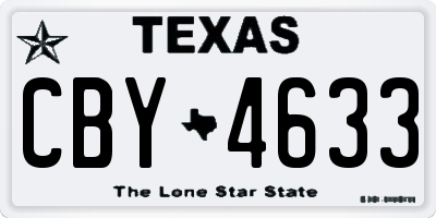 TX license plate CBY4633