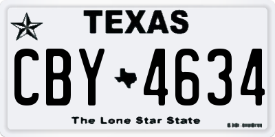 TX license plate CBY4634