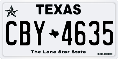 TX license plate CBY4635