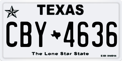TX license plate CBY4636
