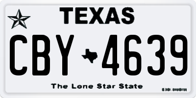 TX license plate CBY4639