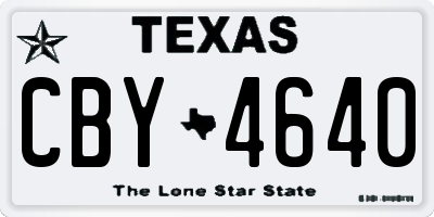 TX license plate CBY4640