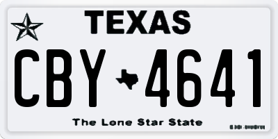 TX license plate CBY4641