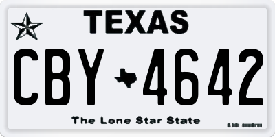 TX license plate CBY4642