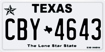TX license plate CBY4643