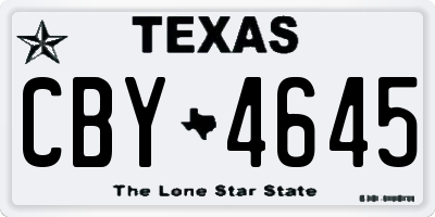 TX license plate CBY4645