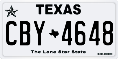 TX license plate CBY4648