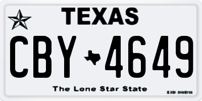 TX license plate CBY4649