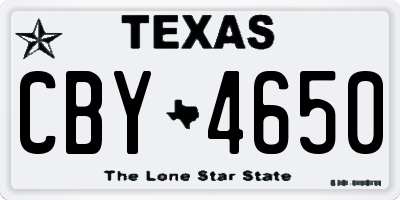 TX license plate CBY4650