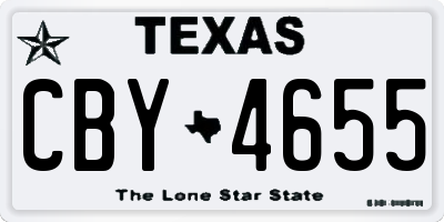 TX license plate CBY4655