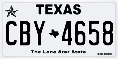 TX license plate CBY4658