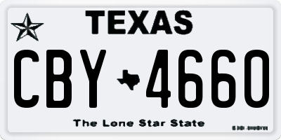 TX license plate CBY4660