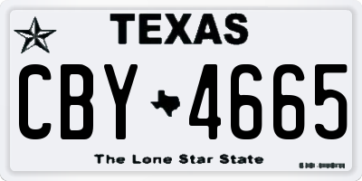 TX license plate CBY4665