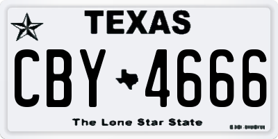 TX license plate CBY4666