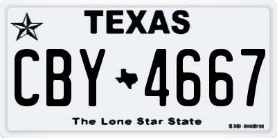 TX license plate CBY4667
