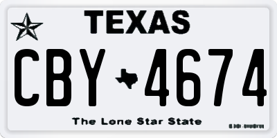TX license plate CBY4674