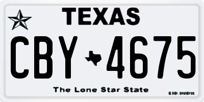 TX license plate CBY4675