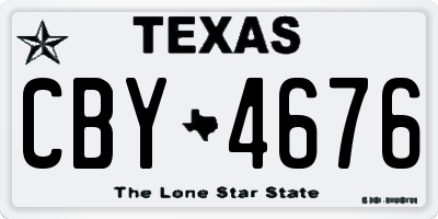 TX license plate CBY4676