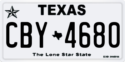 TX license plate CBY4680