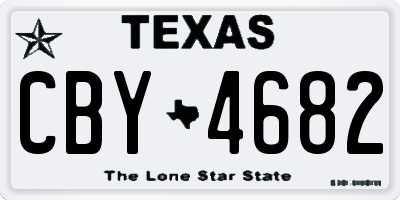 TX license plate CBY4682