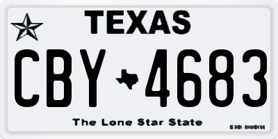 TX license plate CBY4683