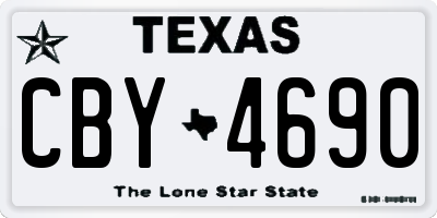TX license plate CBY4690