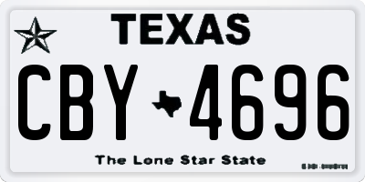 TX license plate CBY4696