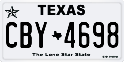 TX license plate CBY4698