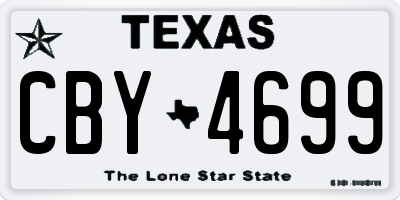 TX license plate CBY4699