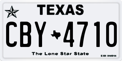 TX license plate CBY4710
