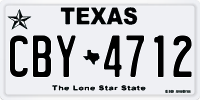 TX license plate CBY4712