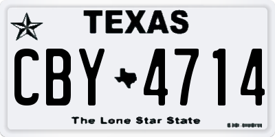TX license plate CBY4714
