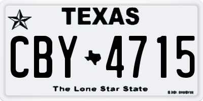 TX license plate CBY4715