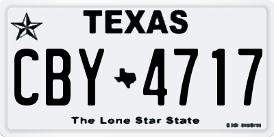 TX license plate CBY4717