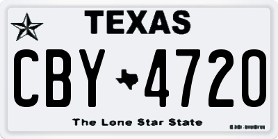TX license plate CBY4720