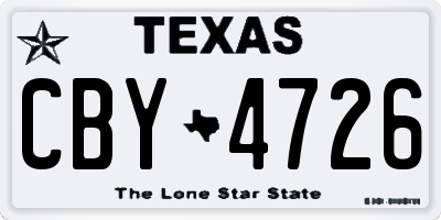 TX license plate CBY4726