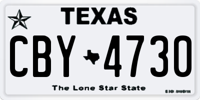 TX license plate CBY4730