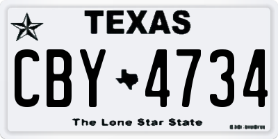 TX license plate CBY4734