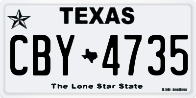 TX license plate CBY4735