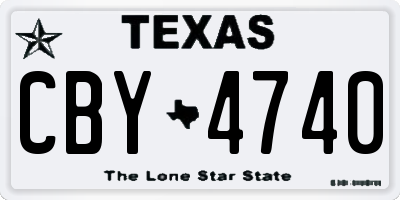 TX license plate CBY4740