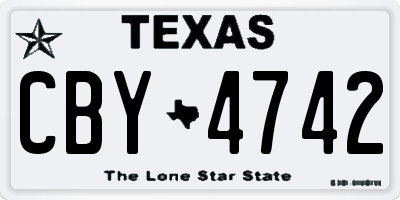 TX license plate CBY4742