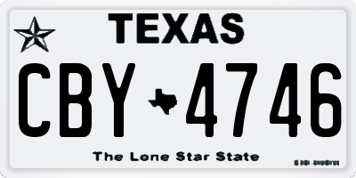 TX license plate CBY4746