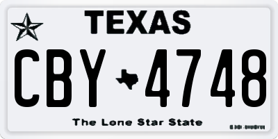 TX license plate CBY4748