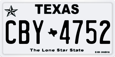 TX license plate CBY4752