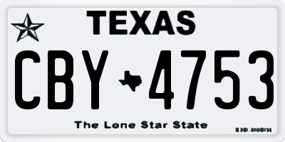 TX license plate CBY4753